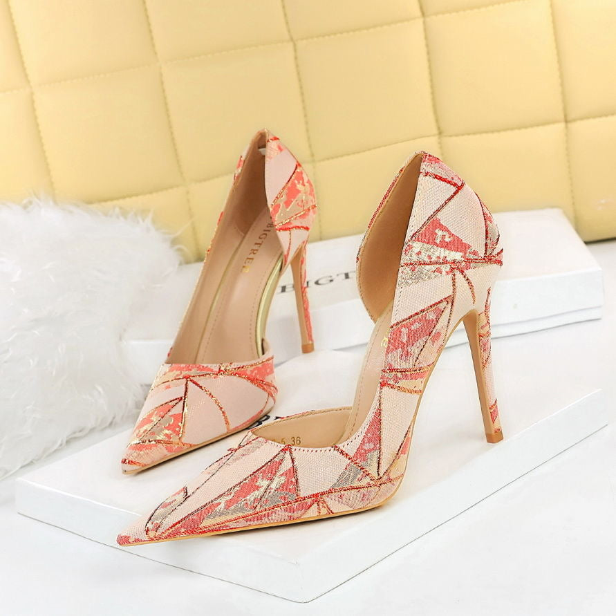 Bigtree golden highlights French Heels