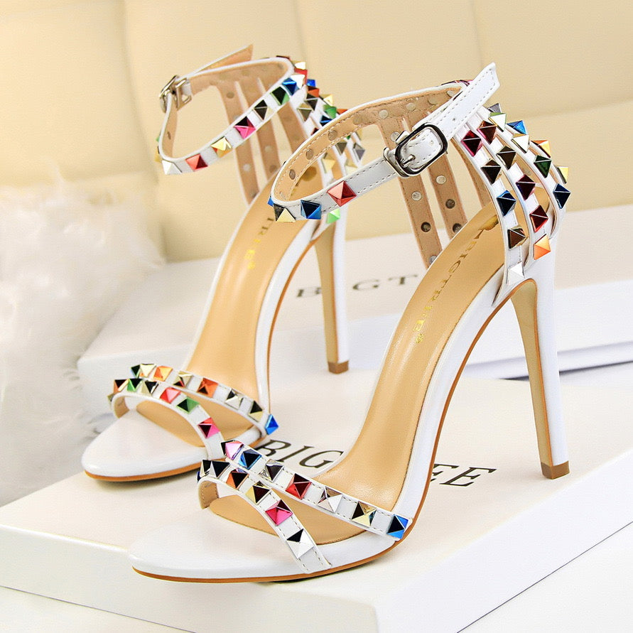 Bigtree Peep Toe Rhinestone Heels
