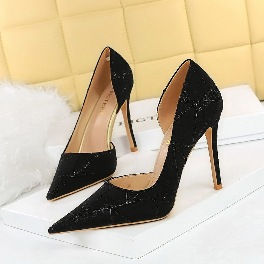 Bigtree golden highlights French Heels