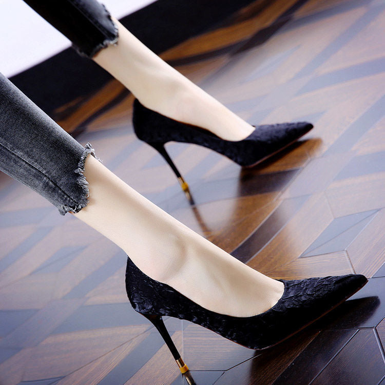 Shiny Sequin Heel