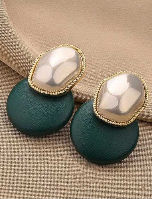 Faux Pearl Round Earrings