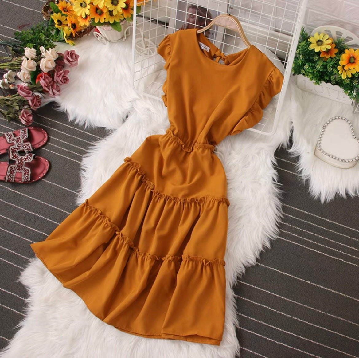 Butterfly Sleeve Party Dress