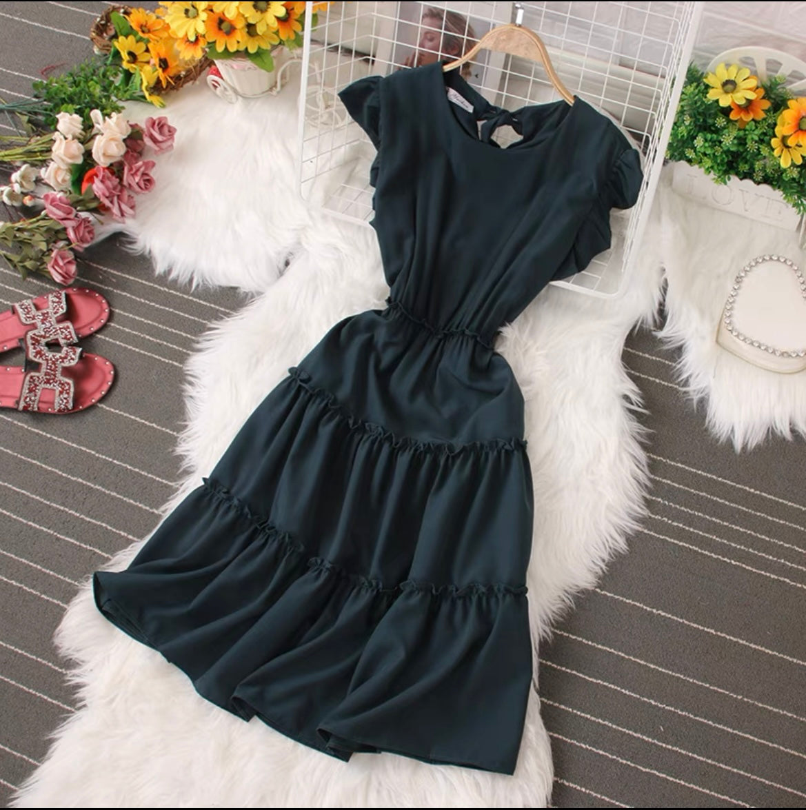 Butterfly Sleeve Party Dress