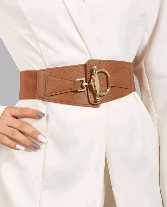 Metal Buckle Wide Belt