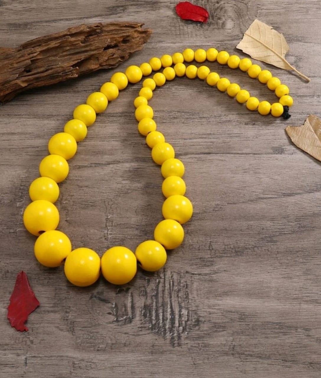 Minimalist Wooden Beaded Necklace