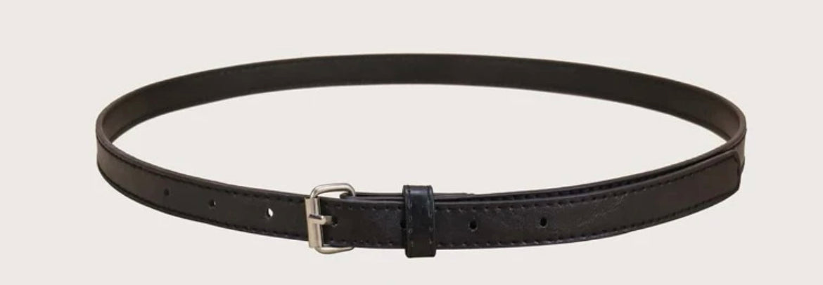 Metal Buckle Skinny Belt