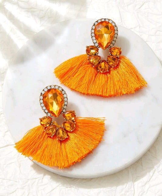 Rhinestone Tassel Earring