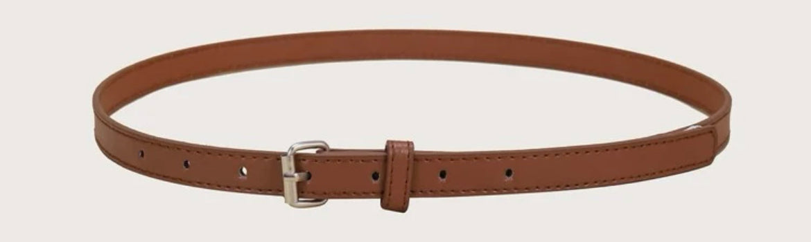 Metal Buckle Skinny Belt