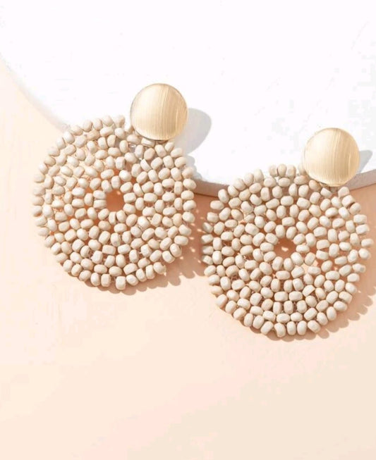 Bead Round Drop Earring