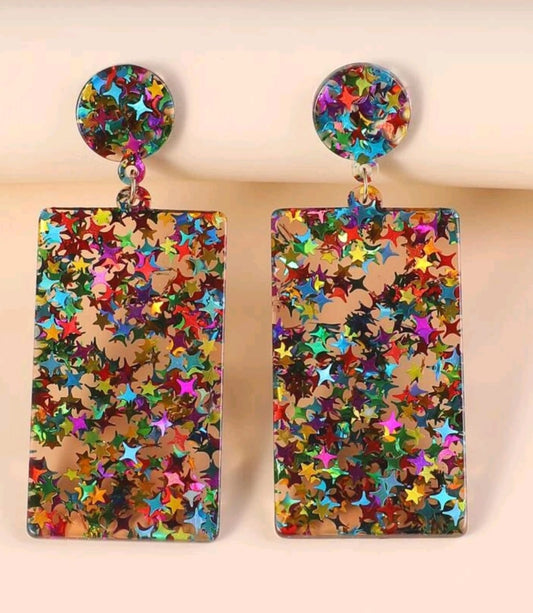 Acrylic Geo Drop Earring