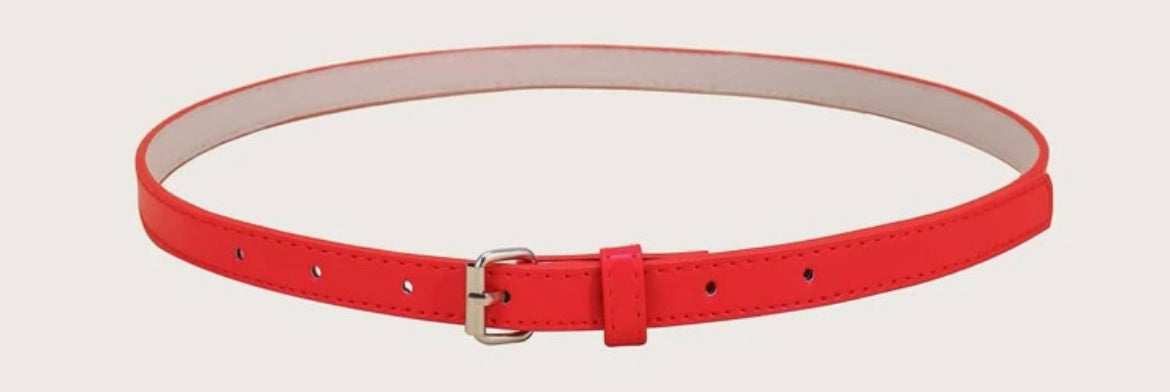 Metal Buckle Skinny Belt